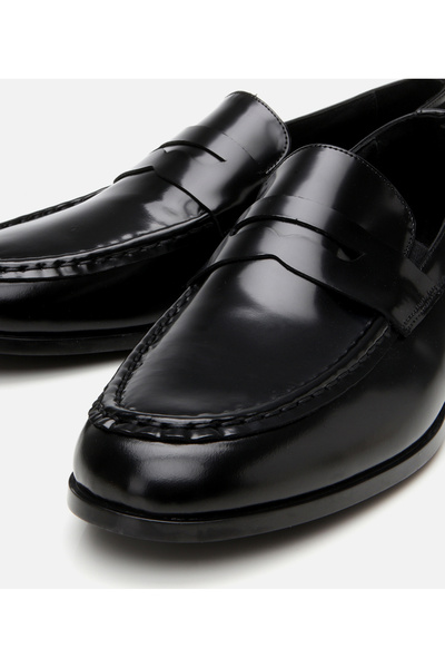 Hotiç Чоловічі шкіряні чорні класичні мокасини