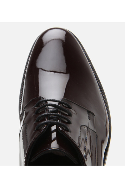 Hotiç Men's Patent Leather Burgundy Stylish Classic Shoes