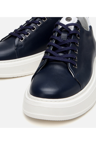 Hotiç Чоловічі шкіряні темно-сині кросівки на легкій підошві