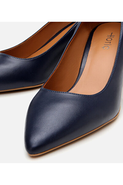 Hotiç Women's Leather Navy Blue Stiletto