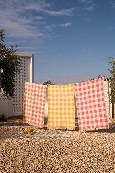 Barine Plaid Pamuk Peştamal Şeftali 90x160 - Keseli