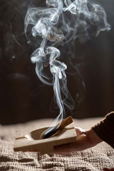 Barine Μαρμάρινο θυμιατήριο και θήκη στάχτη Palo Santo Φυσικό