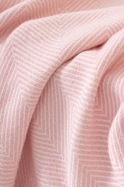 Barine Wool Herringbone Patterned Baby Blanket Pink 76X102 cm