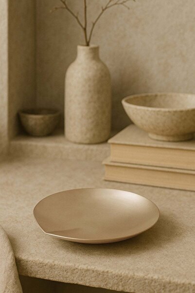 Barine Crease Yuvarlak Konik Tütsülük Dekoratif Obje Gold 20x20 cm