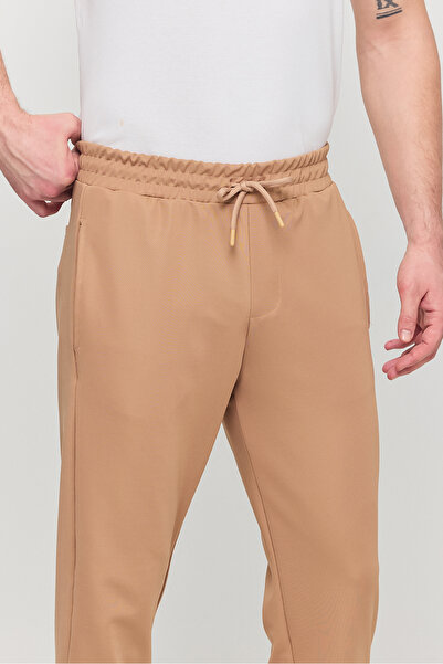 a02teks Чоловічі штани Slim Fit з еластичним поясом, застібкою-блискавкою та лікрами, зручні джоггери, візон, чоловічі штани