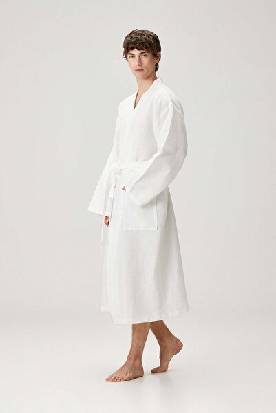Barine Serenity Випраний льон Унісекс Кімоно Білий