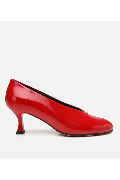 Hotiç Women's Patent Leather Red Thin Heeled Shoes