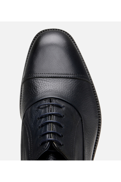 Hotiç Чоловічі шкіряні сині класичні туфлі на шнурівці