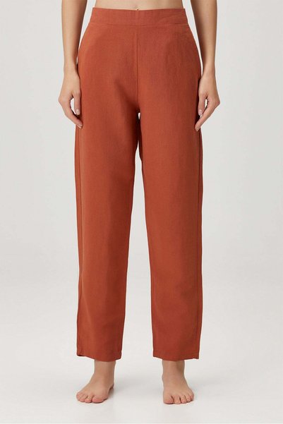 Barine Lino Linen Trousers Tile