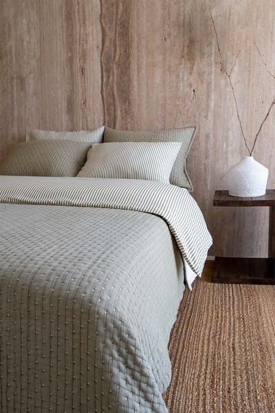 Barine Dotted Pamuk Yatak Örtüsü Yeşil 240x260