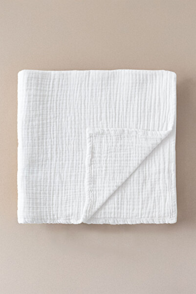 Barine Cocoon Cotton Muslin Baby Blanket White