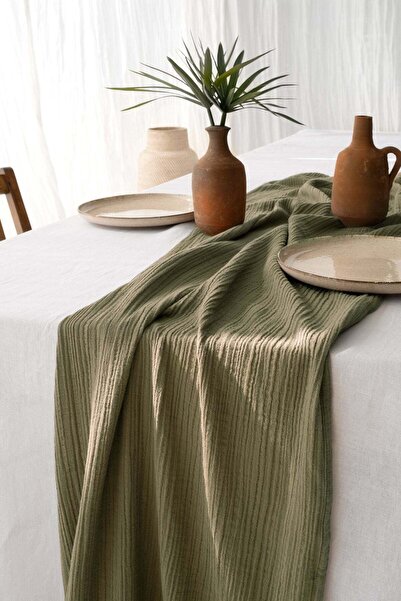 Barine Covoraș de muselină kaki 50x250