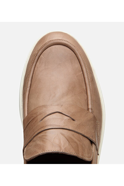Hotiç Erkek Deri Bej Ultra Hafif Tabanlı Klasik Loafer