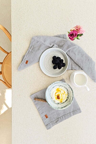 Barine Серветка з додаванням льону, 2 шт., сіра, 45x45