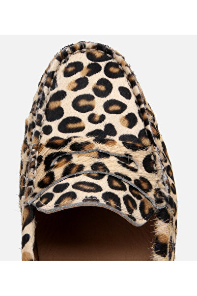 Hotiç Жіночі шкіряні чорні лофери з леопардовим принтом
