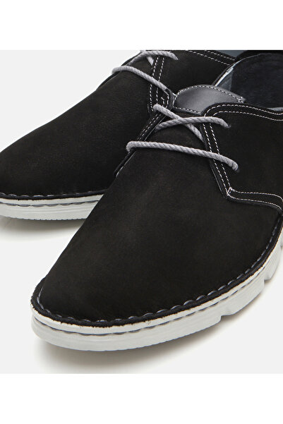 Hotiç Genuine Leather Black Men's Casual Shoes