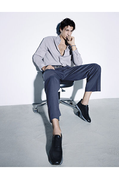 İLVİ Alek Genuine Leather Black Men's Sports Shoes