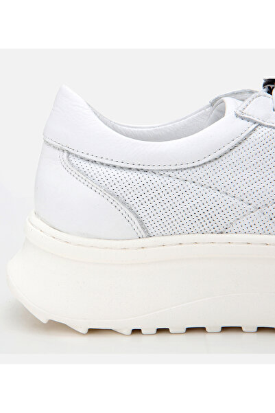 Hotiç Pantofi sport de damă albi din piele naturală