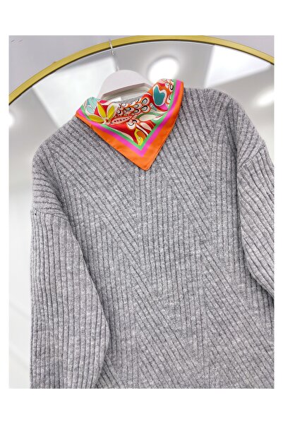 YEDİLALE Cross Striped Knit Tunic