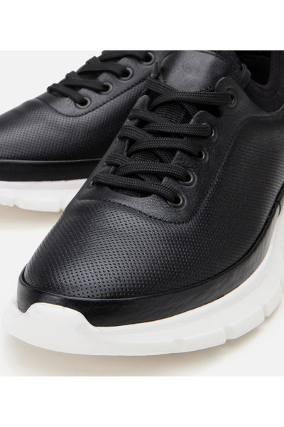 Hotiç Černá pánská sportovní obuv z pravé kůže