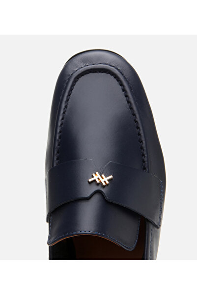 Hotiç Kadın Deri Lacivert Esnek Tabanlı Klasik Loafer