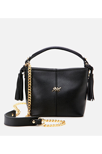 Hotiç Women's Leather Black Mini (Crossbody) Bag