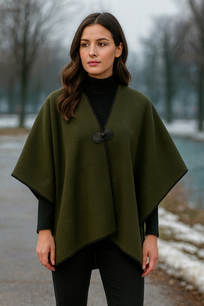 Onur Πλεκτά Χειμερινά Πόντσο - Μονόχρωμο, Περικομμένο Περίγραμμα, Προϊόν Μόδας - Κατάστημα