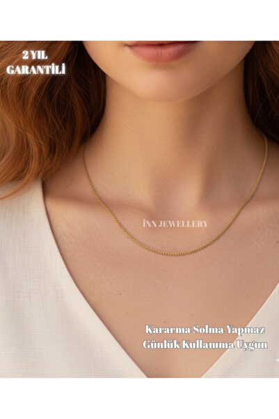 İNN JEWELLERY قلادة من الفولاذ مع شكل سلسلة مضادة للتشوه (ضمان المستورد لمدة ...