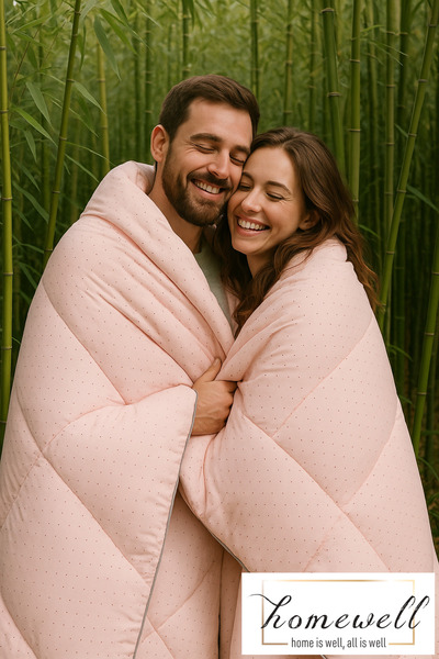homewell 100% PURE BAMBOO HYPOALERGENIC DOUBLE PERSONAL QUILT PINK