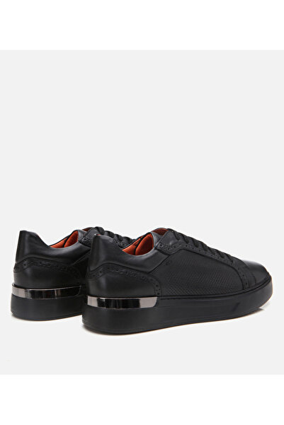 Hotiç Men's Leather Black Casual Shoes