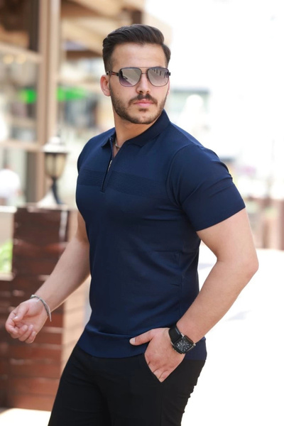 Moderie Butik Ανδρικό μπλουζάκι με κοντό μανίκι με μοτίβο ρυζιού στο στήθος