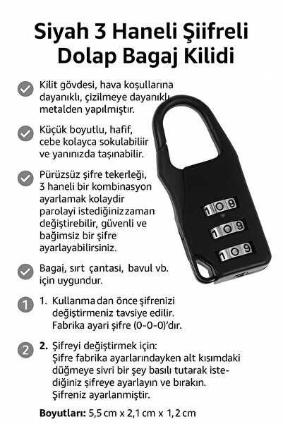 Weather Forecast 3 Digit 20 mm Combination Resettable Cabinet Luggage Bag Lock Padlock Cin537Sy