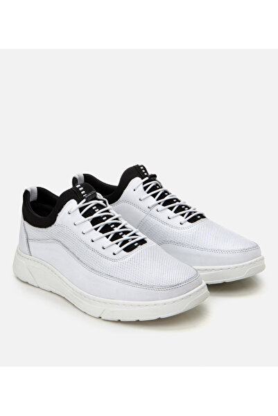 Hotiç Чоловічі шкіряні білі зручні спортивні кросівки