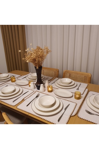 UKC Etamin İşlemelik Runner Takımı - 7 Parça - 6 Kişilik