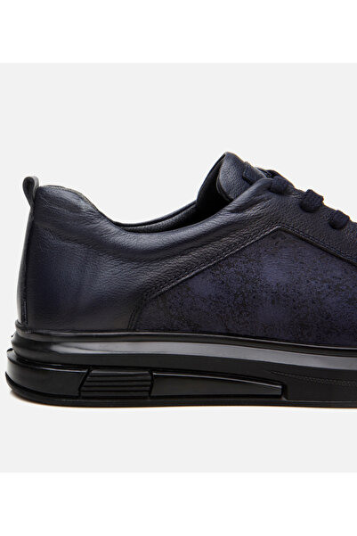 Hotiç Men's Leather Navy Blue Sports Shoes