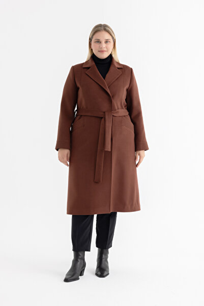 Mia Kara Women's Coat with Side Pockets and Pocket Points, Men's Collar 4093