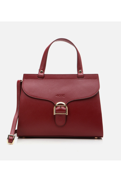Hotiç Genuine Leather Claret Red Women's Bag