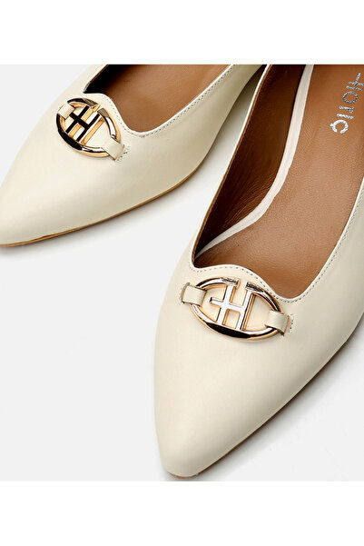 Hotiç Women's Leather Ecru Ballerinas