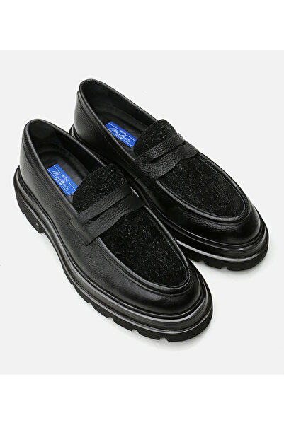 Hotiç Men's Leather Black Loafer