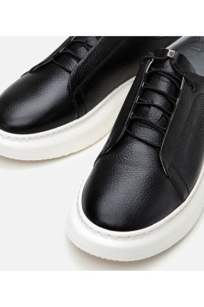 Hotiç Men's Leather Black Ultra Light Sole Sports Shoes