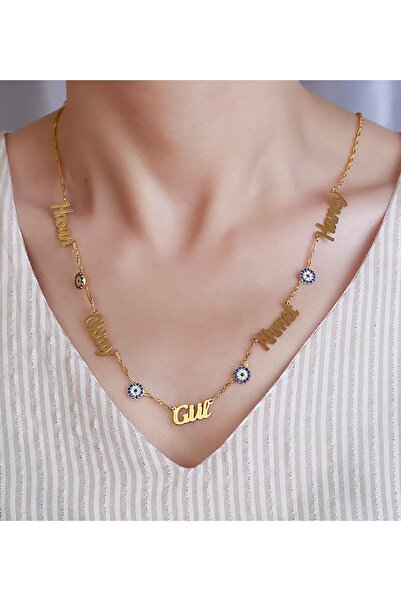 vogutima jewelery&silver by timuçin mavili Kadın Gümüş Kolye - 5'li Isim Koly...