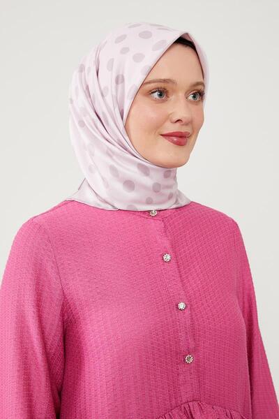 Levidor Nude Puantiye Desen Twill Digital Eşarp