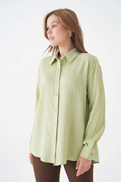 MAMAYAGA Women's Shirt Lapel Front Buttoned Straight Long Sleeve Comfortable Fit Curve Large Bedeb Summer Shirt