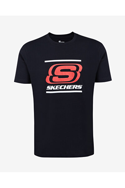 SKECHERS Ανδρικό T-Shirt με Μεγάλο Λογότυπο M, Μαύρο T-Shirt S212949-001