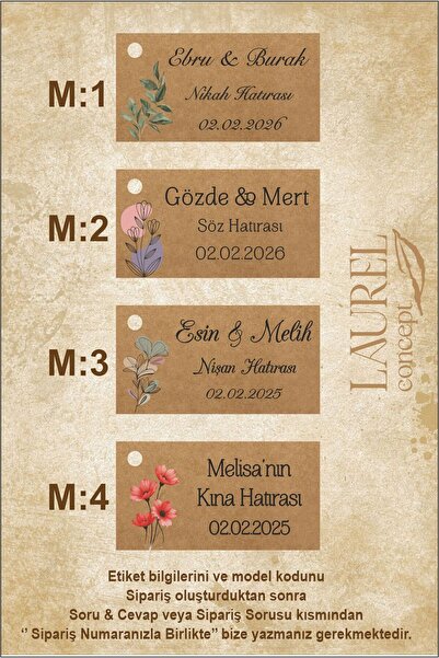 Kraft Delikli Süs Etiketi 35 Adet