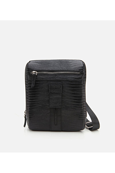 Hotiç Black Genuine Leather Men's Bag