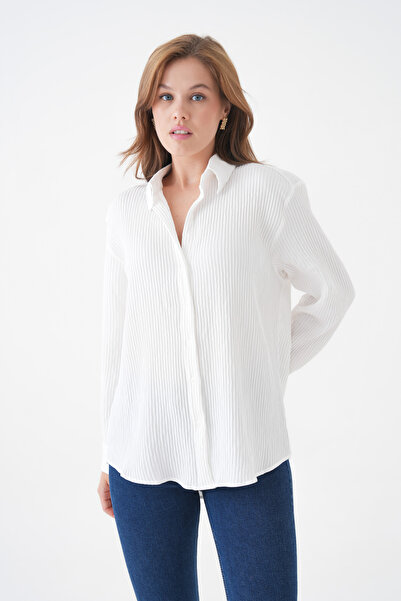 MAMAYAGA Women's Shirt Lapel Front Buttoned Straight Long Sleeve Comfortable Fit Curve Large Bedeb Summer Shirt