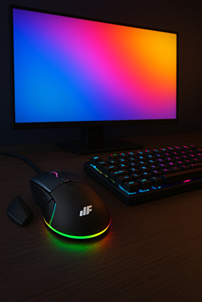 MF PRODUCT Strike 0589 Kablolu RGB Led Aydınlatmalı 3200 DPI Gaming Oyuncu Mouse Siyah