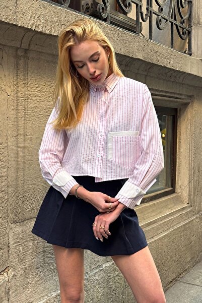 MAMAYAGA قميص قصير للسيدات بتصميم خاص من Garni ذو أكمام طويلة وأكمام مزدوجة