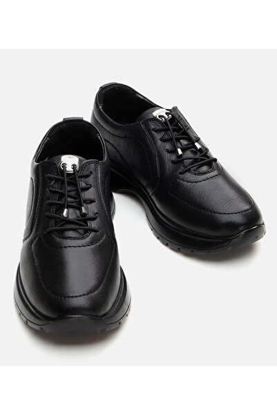 Hotiç Kadın Deri Siyah Spor Ayakkabı